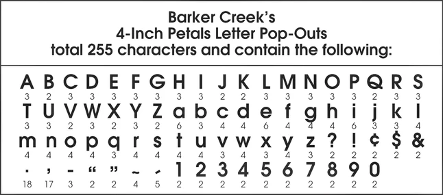 Barker Creek Petals Letter Pop Outs, 4 Inches, Set Of 255 4 Barker Creek Petals Letter Pop Outs, 4 Inches, Set Of 255 - Image 2