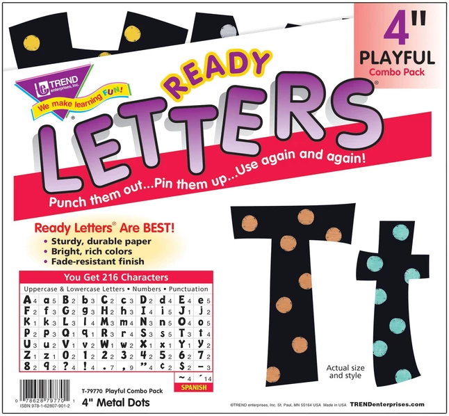 TREND Enterprises, Inc. Trend Enterprises I Luv Metal Ready Letters, 4 Inches, Metal Dots, Set Of 216 4 TREND Enterprises, Inc. Trend Enterprises I Luv Metal Ready Letters, 4 Inches, Metal Dots, Set Of 216 - Image 2