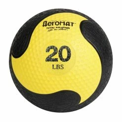 Aeromat Deluxe Medicine Ball, 20 Pounds, Black And Yellow