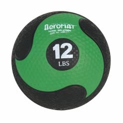 Aeromat Deluxe Medicine Ball, 12 Pounds, Black And Green