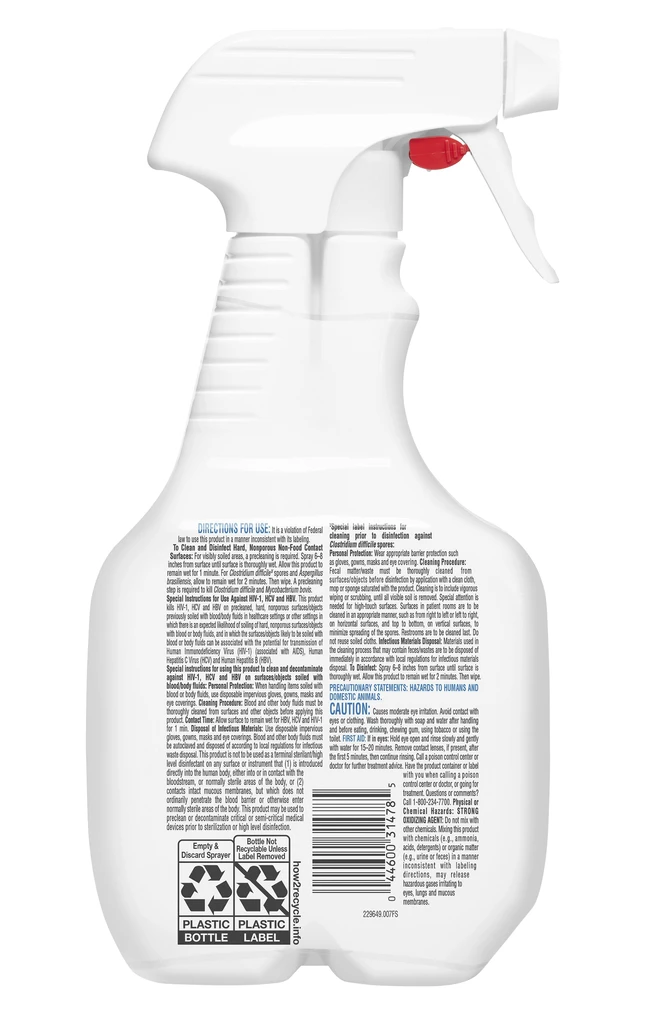 Clorox Healthcare Fuzion Disinfectant Cleaner, 32 Ounces 4 Clorox Healthcare Fuzion Disinfectant Cleaner, 32 Ounces - Image 2