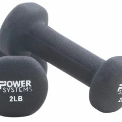Power Systems Premium Neoprene Dumbbells, 2 Pounds, Black
