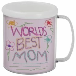 Snapins Plastic Snap Together Custom Craft Mug, 11 Oz, White/Clear, Pack Of 12