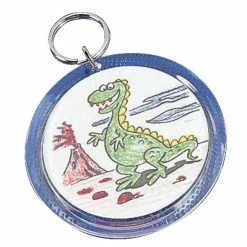 Snapins Acrylic Snap Together Round Children Craft Key Tag, 3 In, Clear, Pack Of 12