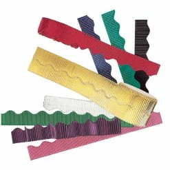 Bordette Metallic Corrugated Border Roll, 2-1/4 Inches X 25 Feet, Red