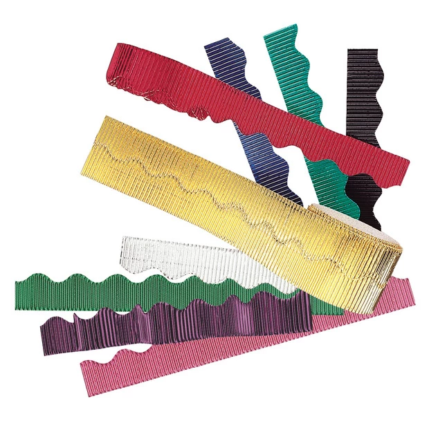 Bordette Metallic Corrugated Border Roll, 2-1/4 Inches X 25 Feet, Red 3 Bordette Metallic Corrugated Border Roll, 2-1/4 Inches X 25 Feet, Red