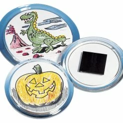 Neil Enterprises Snapins Acrylic Snap Together Round Children Craft Magnet, 3 In, Clear, Pack Of 12