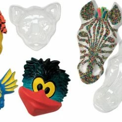 Roylco Make-A-Mask Animal Masks, Plastic, 8 X 6-1/2 X 2-1/2 Inches, Clear, Set Of 5