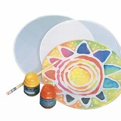 Jacquard Silk Round Stretched Hoop, 9-1/2 In, White, Pack Of 3