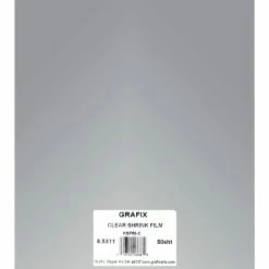 Grafix Shrink Film, 8-1/2 X 11 Inches, Clear, Pack Of 50