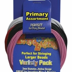 Pepperell Braiding Flexible Non-Toxic Pony Bead Lacing, 6 Ft, Assorted Primary Color