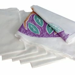 *Non-Branded Cotton Blended Washable Square Bandana, 21-1/2 X 21-1/2 In, White, Pack Of 12