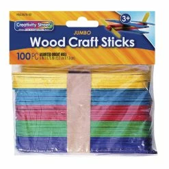 Creativity Street Jumbo Craft Sticks, 6 X 3/4 X 1/16 Inches, Pack Of 100